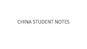 CHINA STUDENT NOTES MAOS CHINA Redistribution of land