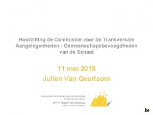 Hoorzitting de Commissie voor de Transversale Aangelegenheden Gemeenschapsbevoegdheden
