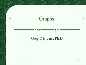 Graphs Greg C Elvers Ph D 1 What