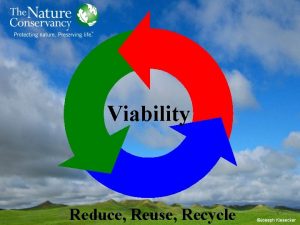 Viability Reduce Reuse Recycle Key points to introduce