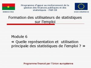 BURKINA FASO Programme dappui au renforcement de la