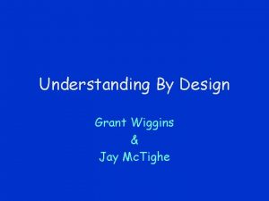 Understanding By Design Grant Wiggins Jay Mc Tighe