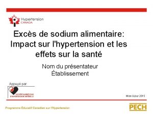 Excs de sodium alimentaire Impact sur lhypertension et