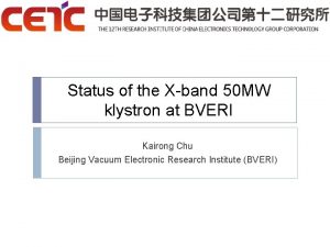 Status of the Xband 50 MW klystron at