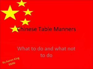 Chinese Table Manners K n o r a