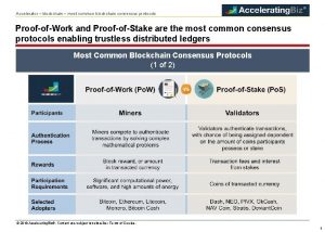 Accelerator blockchain most common blockchain consensus protocols ProofofWork