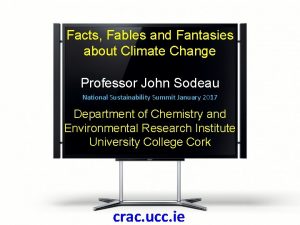 Facts Fables and Fantasies about Climate Change Professor