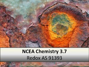 NCEA Chemistry 3 7 Redox AS 91393 2013
