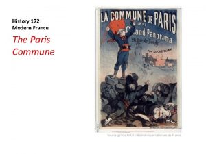History 172 Modern France The Paris Commune Origins