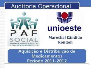 Auditoria Operacional Marechal Cndido Rondon Aquisio e Distribuio
