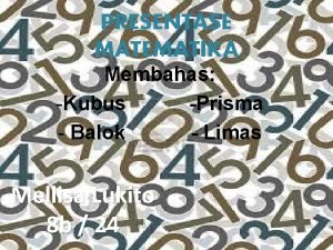 PRESENTASE MATEMATIKA Membahas Kubus Prisma Balok Limas Mellisa