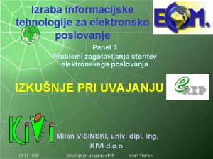 Izraba informacijske tehnologije za elektronsko poslovanje Panel 3