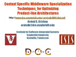 Context Specific Middleware Specialization Techniques for Optimizing Productline