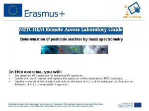 NETCHEM Remote Access Laboratory Guide Determination of pesticide