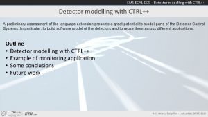 CMS ECAL DCS Detector modelling with CTRL A