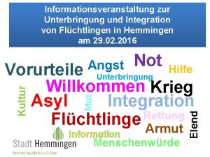 Informationsveranstaltung zur Unterbringung und Integration von Flchtlingen in