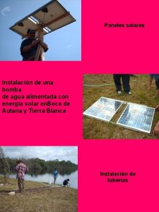 Paneles solares Instalacin de una bomba de agua