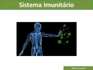 Sistema Imunitrio Marcus Ferrassoli Sistema Imunitrio Introduo Formado