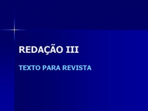 REDAO III TEXTO PARA REVISTA REVISTA Ao lado