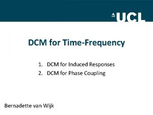 DCM for TimeFrequency 1 DCM for Induced Responses