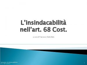 Linsindacabilit nellart 68 Cost a cura di Francesco