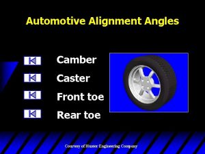 Automotive Alignment Angles Camber Caster Front toe Rear