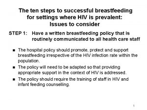 The ten steps to successful breastfeeding for settings