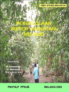 ISBN 978 602 8624 50 3 A PENGELOLAAN