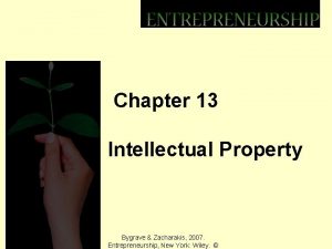 Chapter 13 Intellectual Property Bygrave Zacharakis 2007 Entrepreneurship