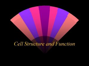 Cell Structure and Function Cell Structure and Function