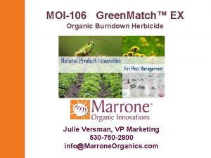 MOI106 Green Match EX Organic Burndown Herbicide Julie