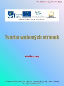 VY32INOVACE4 3 IVT 1 20Oc Tvorba webovch strnek