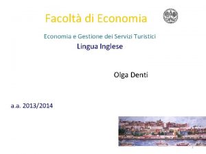 Facolt di Economia e Gestione dei Servizi Turistici