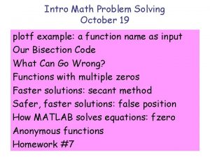 Intro Math Problem Solving October 19 plotf example