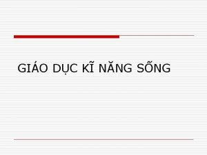 GIO DC K NNG SNG MC TIU o