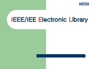 IEEEIEE Electronic Library IEEEIEE Electronic Library q IEEEIEE