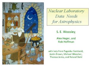 Nuclear Laboratory Data Needs for Astrophysics S E