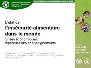 Organisation des Nations Unies pour lalimentation et lagriculture