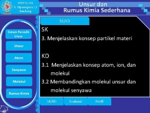 Unsur dan Rumus Kimia Sederhana PPPPTK IPA Jl