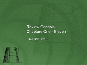 Review Genesis Chapters One Eleven Bible Bowl 2013