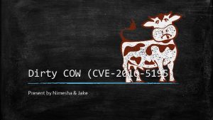 Dirty COW CVE2016 5195 Present by Nimesha Jake