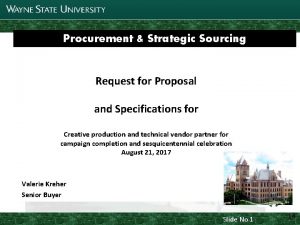 Joint Parking Task Force Update Procurement Strategic Sourcing