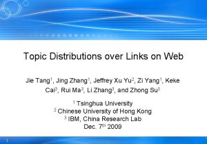Topic Distributions over Links on Web Jie Tang