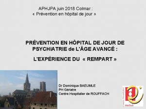 APHJPA juin 2018 Colmar Prvention en hpital de