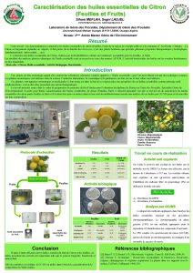 Caractrisation des huiles essentielles de Citron Feuilles et