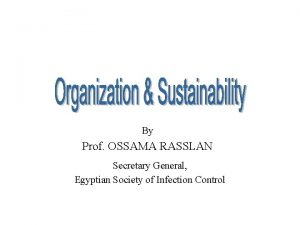 By Prof OSSAMA RASSLAN Secretary General Egyptian Society