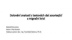 Dolovn znalost z textovch dat souvisejc s migran