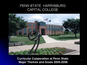 PENN STATE HARRISBURG CAPITAL COLLEGE Curricular Cooperation at