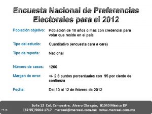 Encuesta Nacional de Preferencias Electorales para el 2012