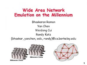 Wide Area Network Emulation on the Millennium Bhaskaran